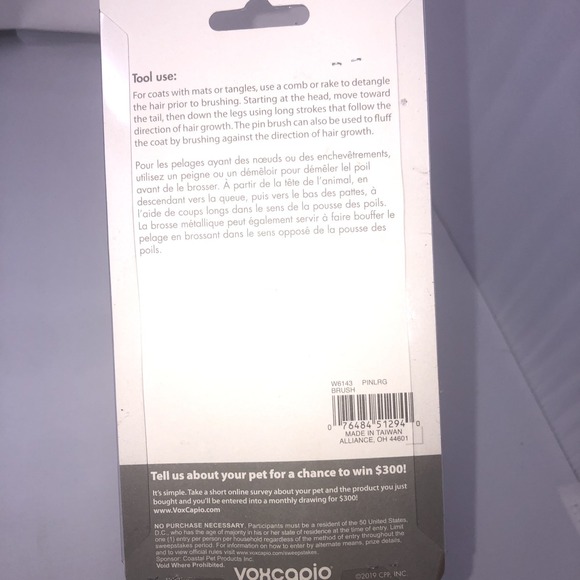 Safari Wire Pin Brush Green Detangles, Undercoat Care For Large Dogs New - Picture 4 of 4